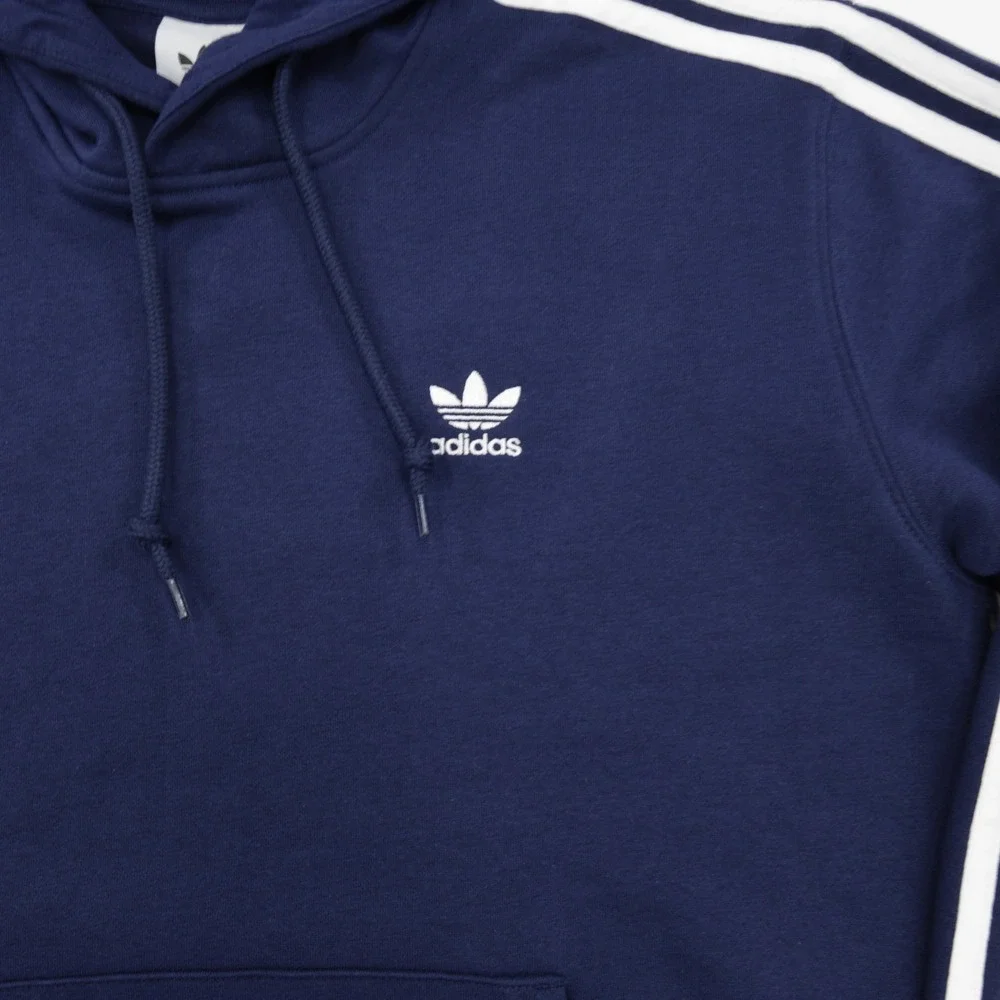 Adidas Originals Men's Kangaroo Pocket Adicolor Classics 3 Stripes Hoodie Navy L